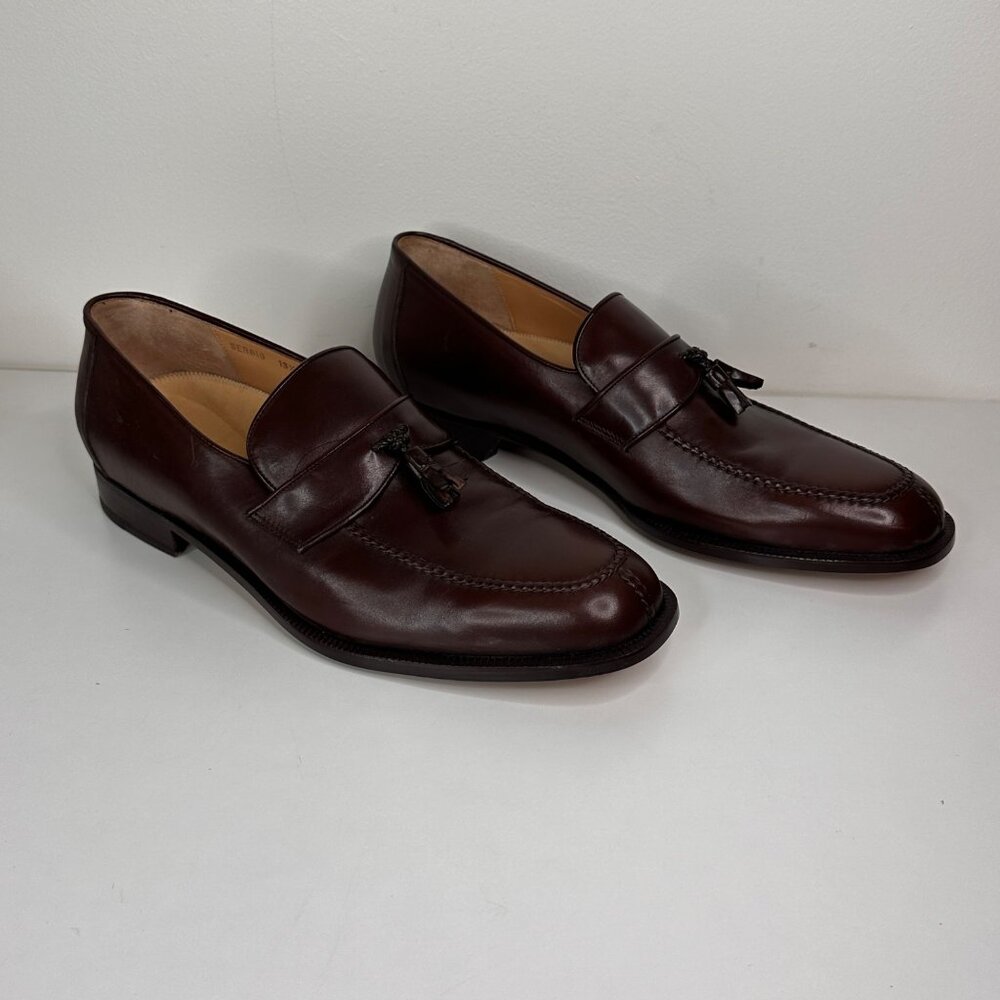 Dino Monti Sergio Brown Leather Tassel Loafers size 13-1/2 B Made in Italy